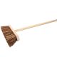 CLEENOL Stiff Bristle Wooden Broom Head & Handle - 12in.