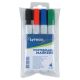 LYRECO Bullet Tip Whiteboard Markers - Assorted - Wallet of 4