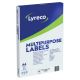 LYRECO Multi-Purpose White Labels - 99.1 x 38.1mm - Box of 100