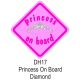 CASTLE PROMOTIONS Suction Cup Diamond Sign - Pink - Princess On Board