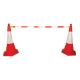 SIGNS & LABELS Retractable Cone Bar Barrier - Red/White