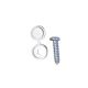 PEARL CONSUMABLES Number Plate Caps & Screws - White - Pack of 50