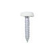 PEARL CONSUMABLES Number Plate Plastic Top Screws - White - Pack Of 50