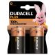 DURACELL Plus Power Alkaline D Batteries - Pack of 2