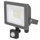 STATUS Slim Line LED Flood Light with PIR - Grey - 20W