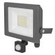 STATUS Slim Line LED Flood Light with PIR - Grey - 30W