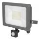 STATUS Slim Line LED Flood Light with PIR - Grey - 50W