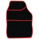 STREETWIZE Standard Universal Mat Set - Velour - Black/Red - 4 Piece