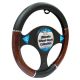 STREETWIZE Steering Wheel Cover - Luxury - Black/Wood