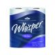 WHISPER 3 Ply Luxury Soft Toilet Rolls - 10 Packs of 4